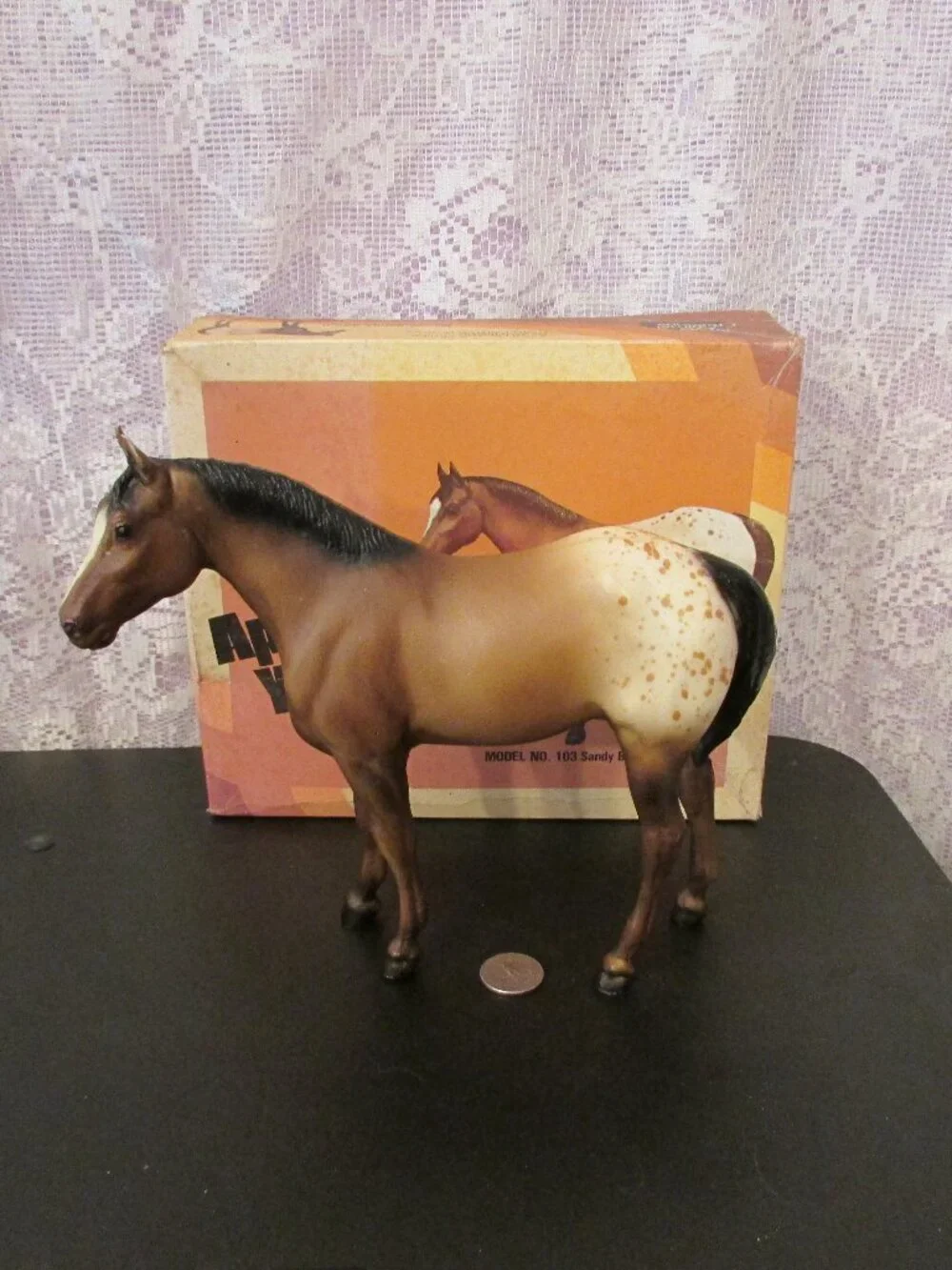 Breyer Vintage Sandy Bay Appaloosa Quarter Horse Yearling #103 1971-1988 w/box - Picture 1 of 16